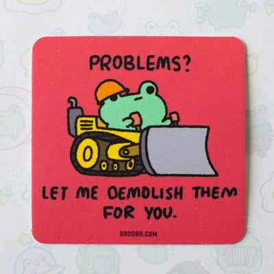 Bulldozer Frog Vinyl Sticker