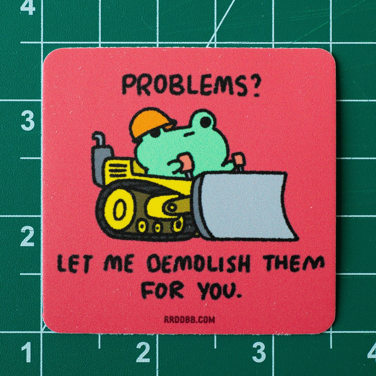 Bulldozer Frog Vinyl Sticker
