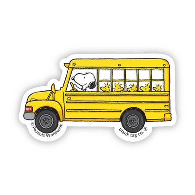 Peanuts® Waterproof Sticker - Snoopy Driving A Schoolbus