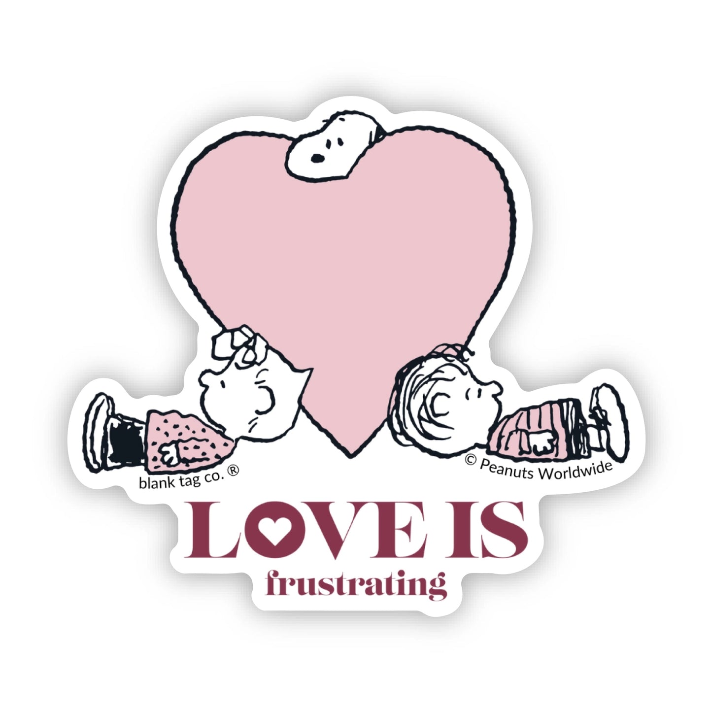 Peanuts® Waterproof Sticker - Love Is Frustrating