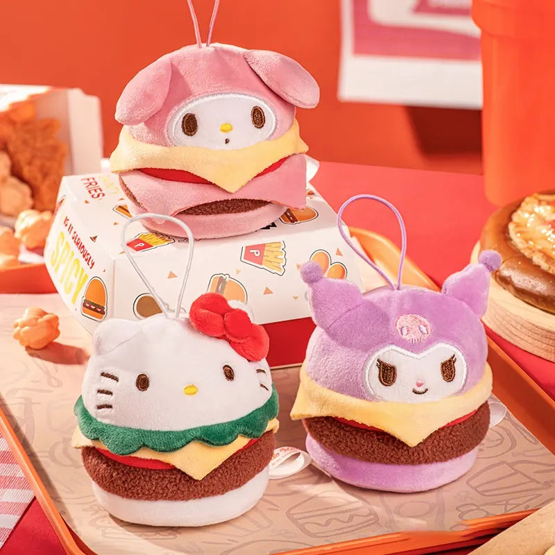 Sanrio Characters Hamburger Plush Squeezable Toy