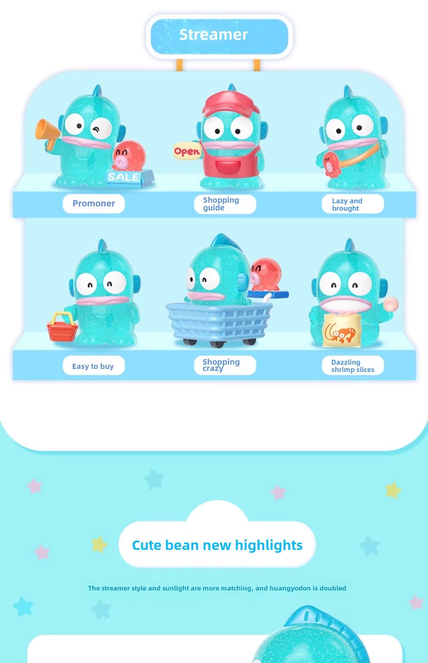 Sanrio Hangyodon Ugly Fish Supermarket Member Day Series Blind Bags