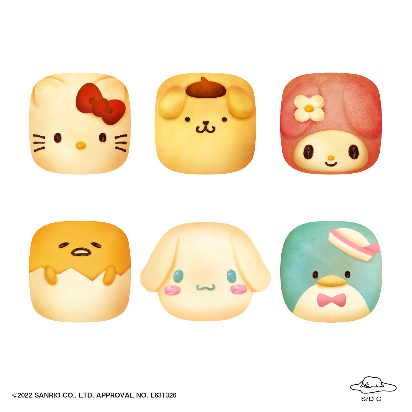 Sanrio Characters Chigiri Bread Squeeze Mascot