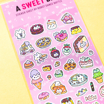 A Sweet Day Glitter Planner Sticker Sheet