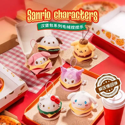 Sanrio Characters Hamburger Plush Squeezable Toy