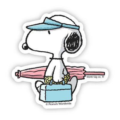 Peanuts® Waterproof Sticker - Snoopy Going To The Beach