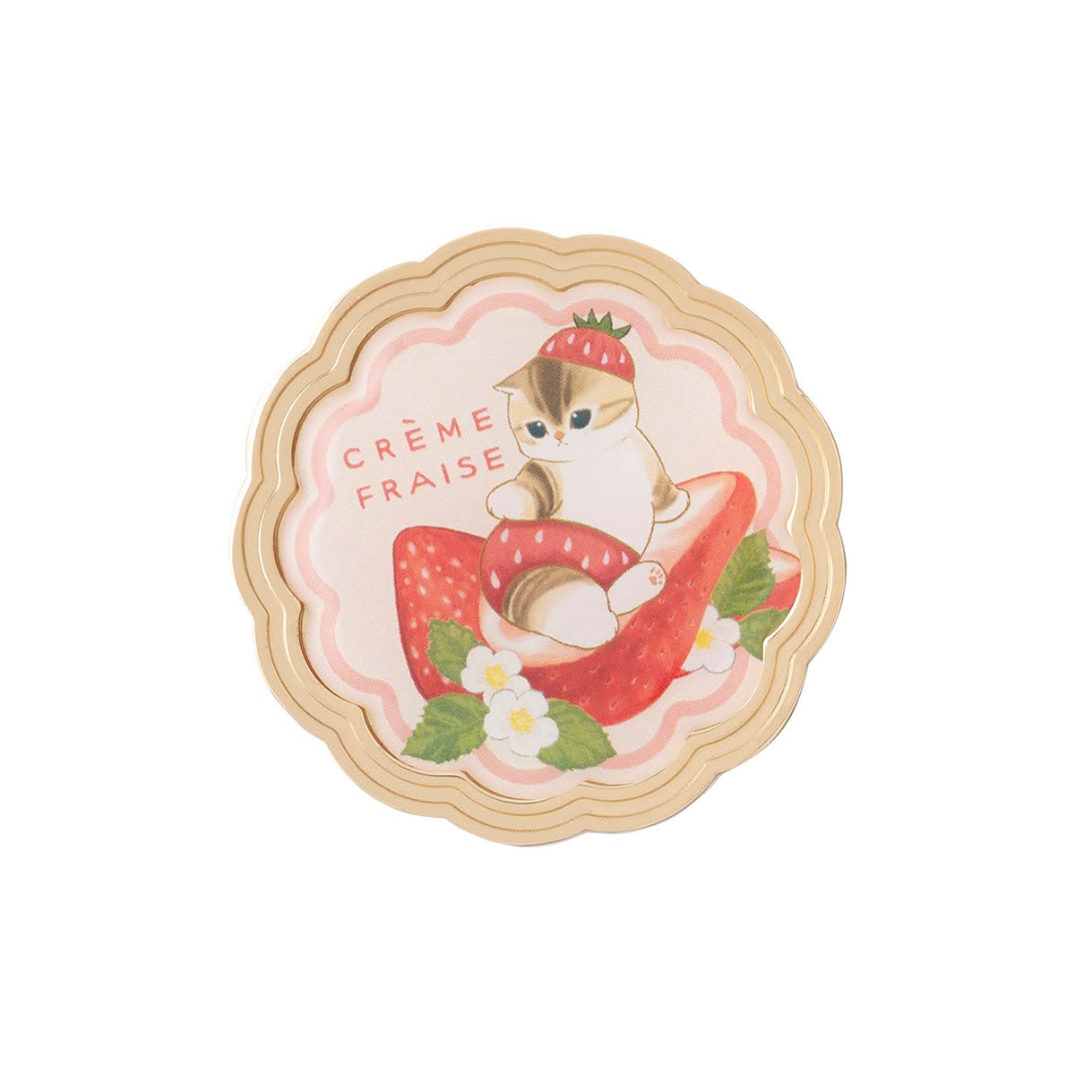 mofusand MERCI STRAWBERRY Trading Mini Metal Badge