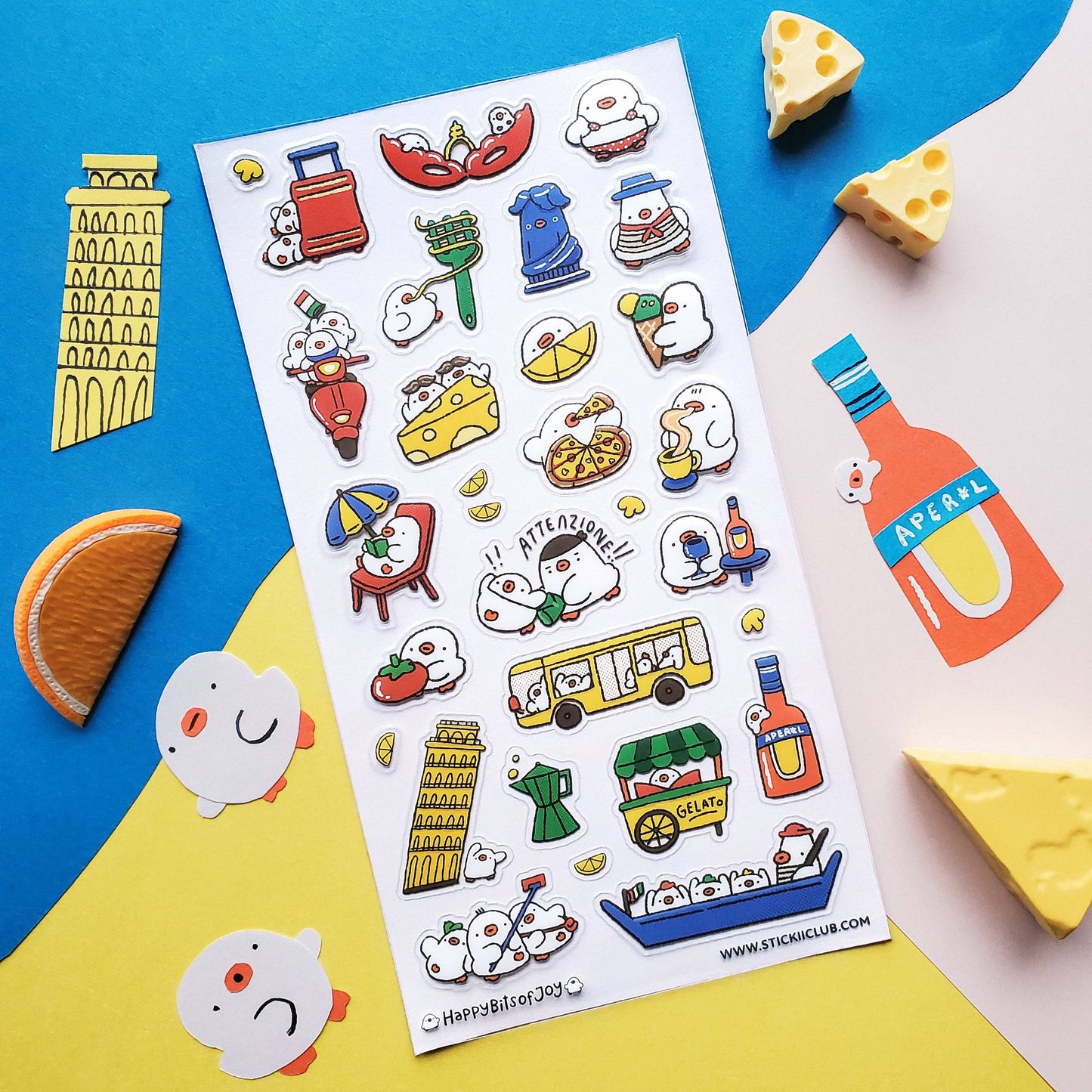 Duckies Do Italy Sticker Sheet