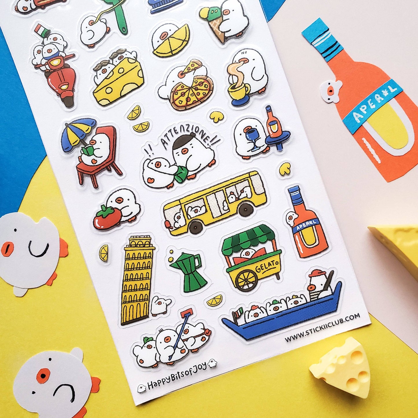 Duckies Do Italy Sticker Sheet