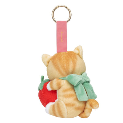 mofusand MERCI STRAWBERRY Mascot Keychain (Strawberry & Brown-and-White Cat)