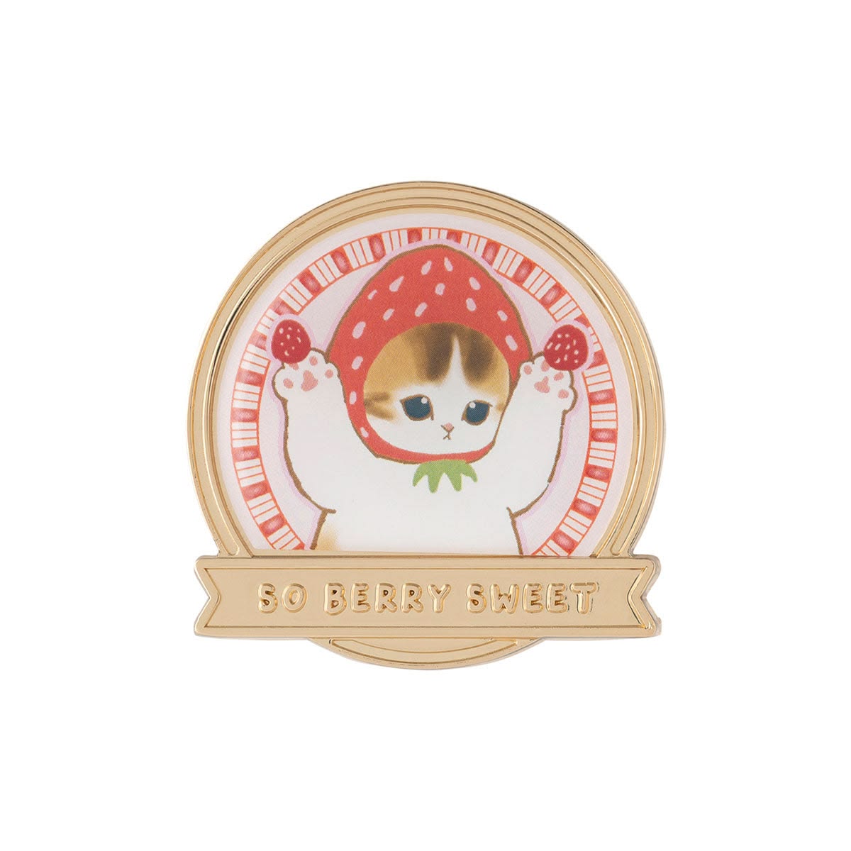 mofusand MERCI STRAWBERRY Trading Mini Metal Badge