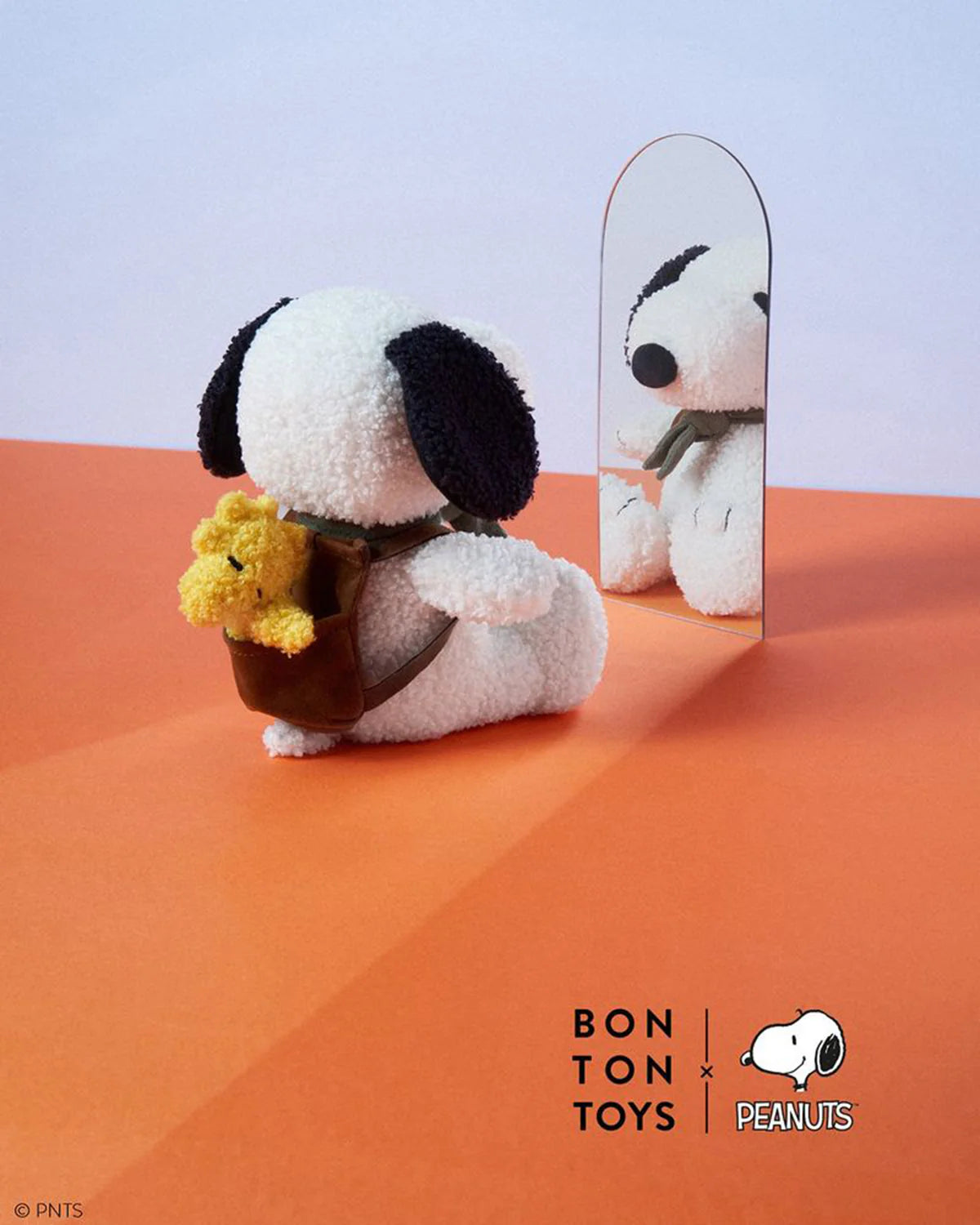 Bon Ton Toys Plush PEANUTS SNOOPY with Woodstock in Backpack 8"
