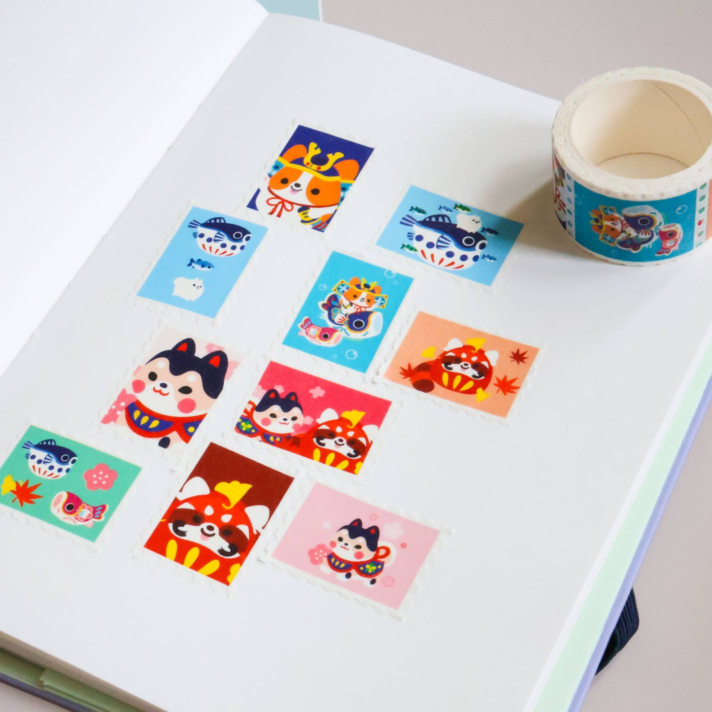 Stamp Washi Tape - Japantown Friends