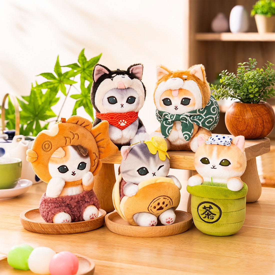 mofusand Mofusando Wagashi Meow Mascot Keychain (Tea)