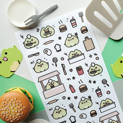 Burger Froggy Chef Sticker Sheet