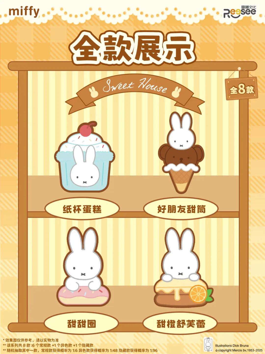 Miffy food workshop plush pendant blind box