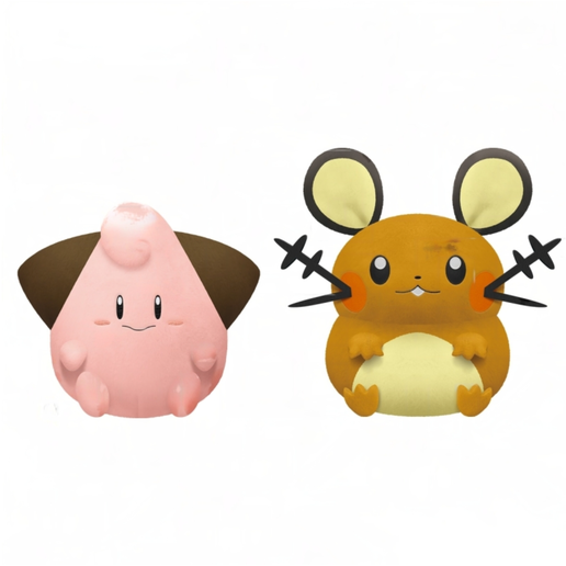 Mofugutto Plush Toy to Take Along - Cleffa & Dedenne