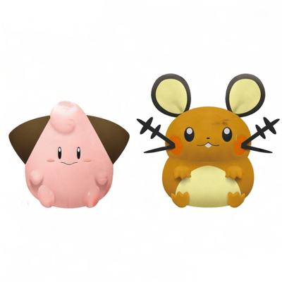Mofugutto Plush Toy to Take Along - Cleffa & Dedenne